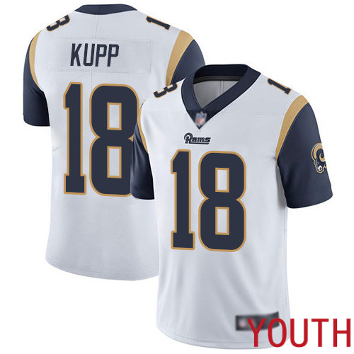 Los Angeles Rams Limited White Youth Cooper Kupp Road Jersey NFL Football #18 Vapor Untouchable->youth nfl jersey->Youth Jersey